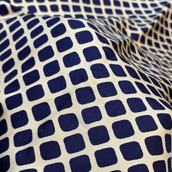 Vintage Yves Saint Laurent Silk Scarf Square Pink Blue Diamond Pattern Logo - Picture 14 of 16